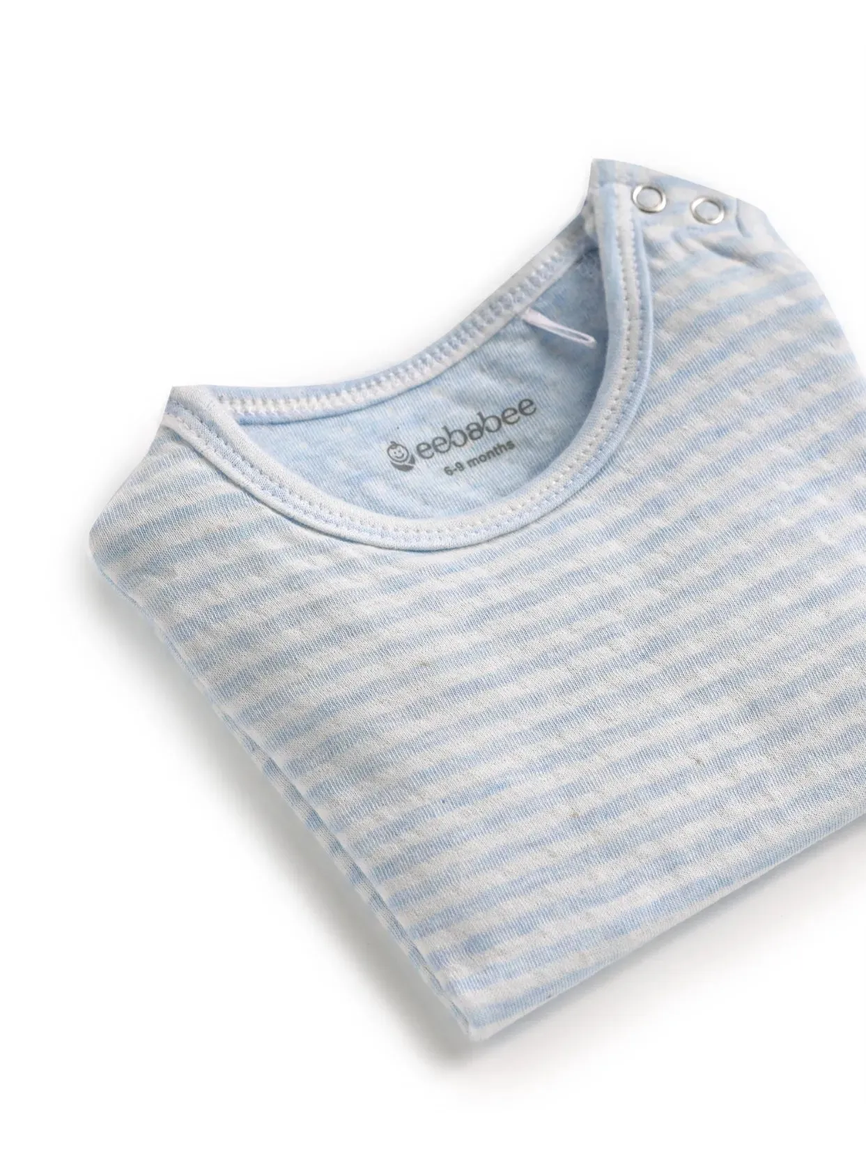 Half sleeve light blue & white little boys stripe t-shirt for baby2