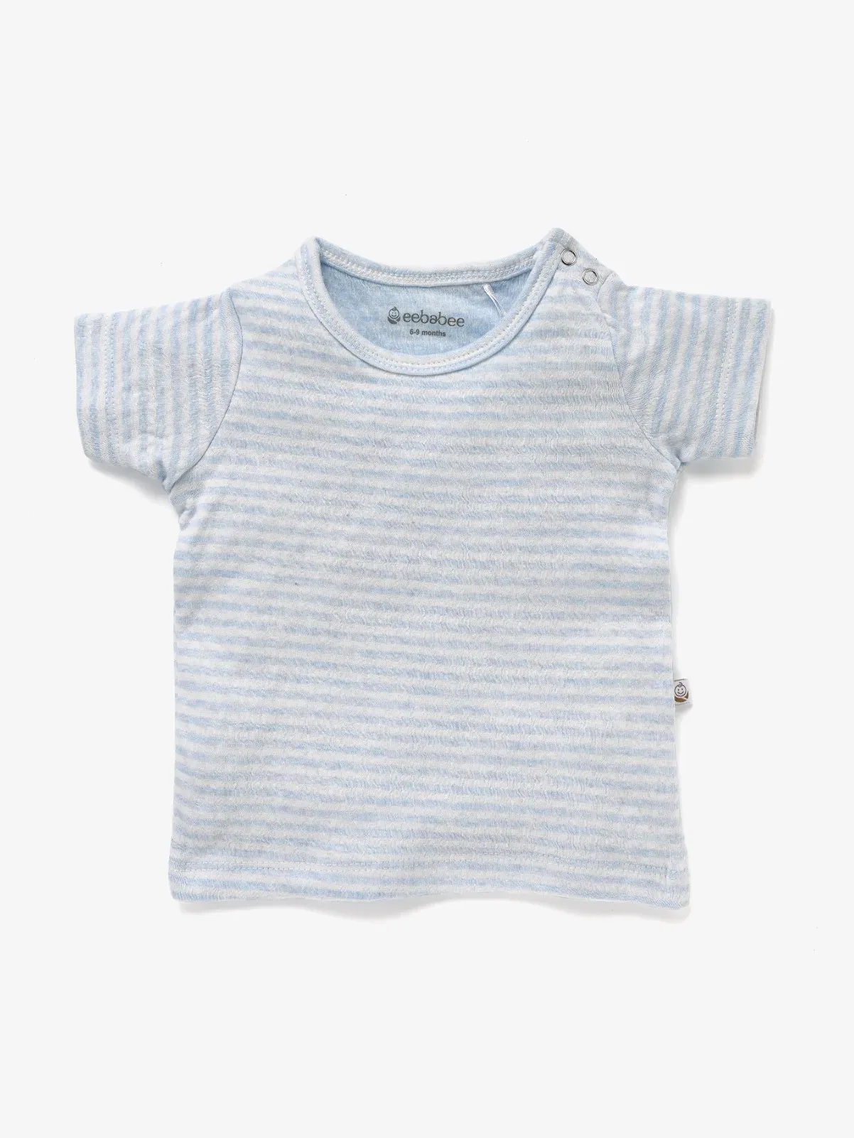 Half sleeve light blue & white little boys stripe t-shirt for baby2