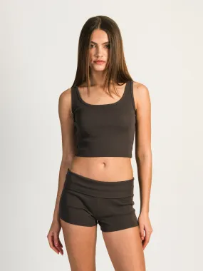 HARLOW TILLY CROPPED TANK - CHARCOAL