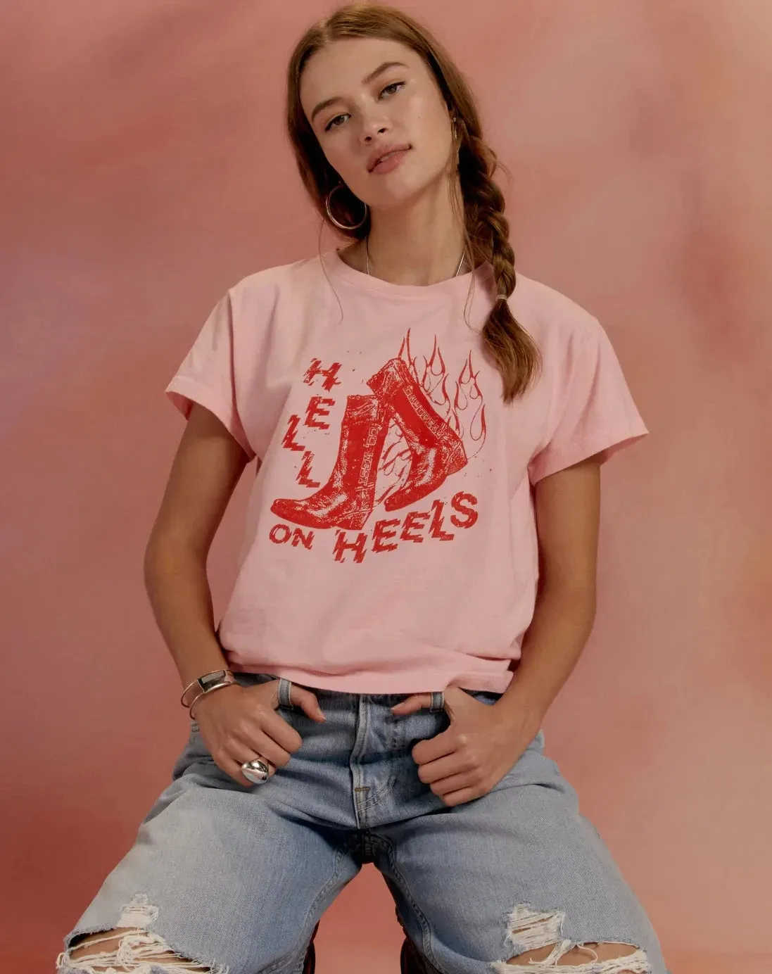 Hell on Heels Solo Tee | Pink Petal