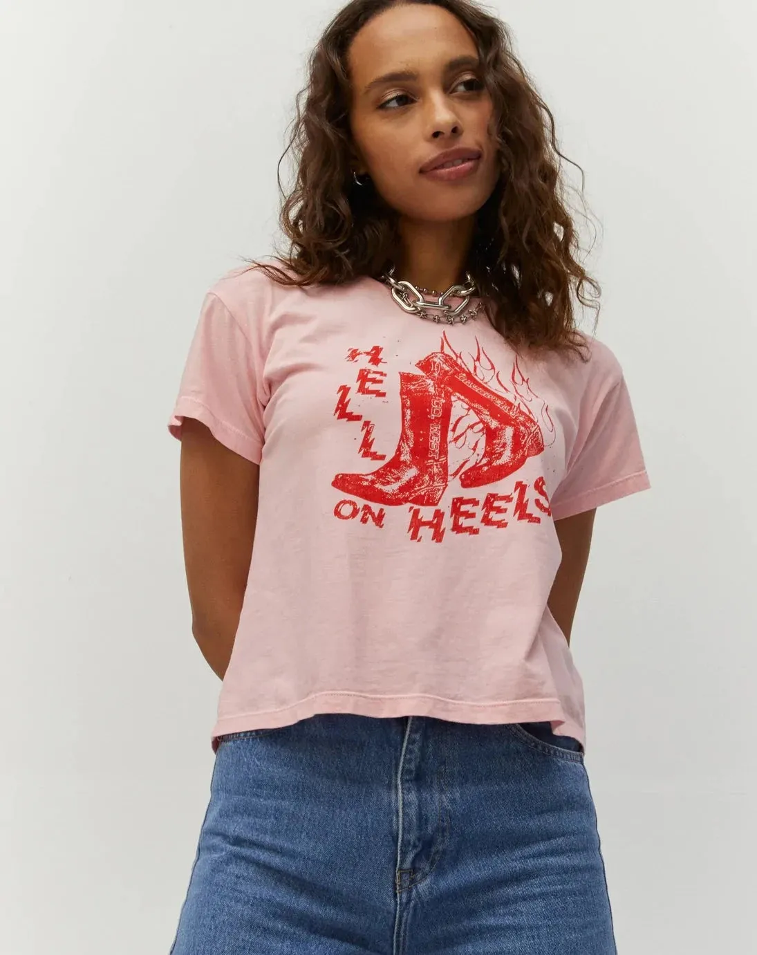 Hell on Heels Solo Tee | Pink Petal