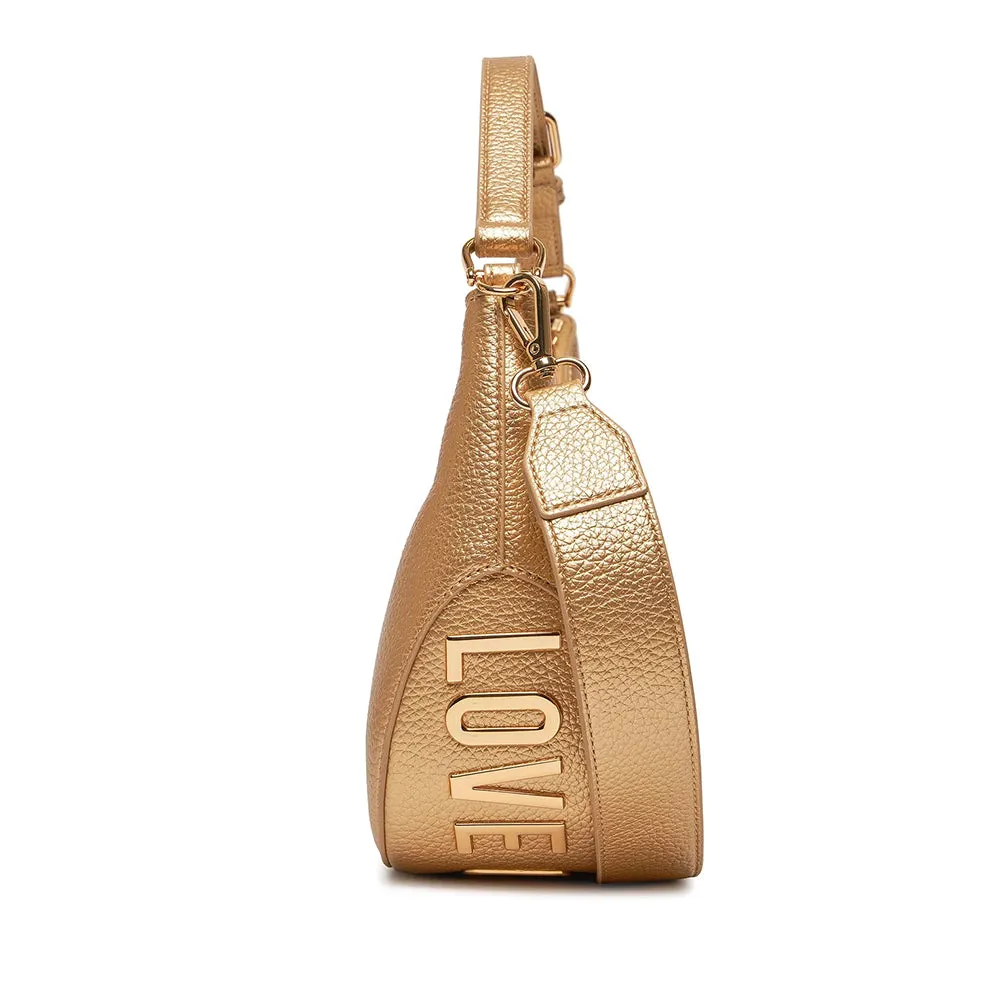 Hobo Bag Media LOVE MOSCHINO linea Giant Logo color Oro