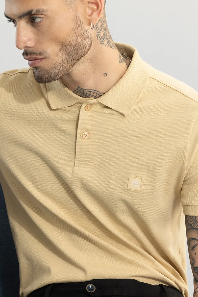 Incise Logo Beige Polo T-Shirt