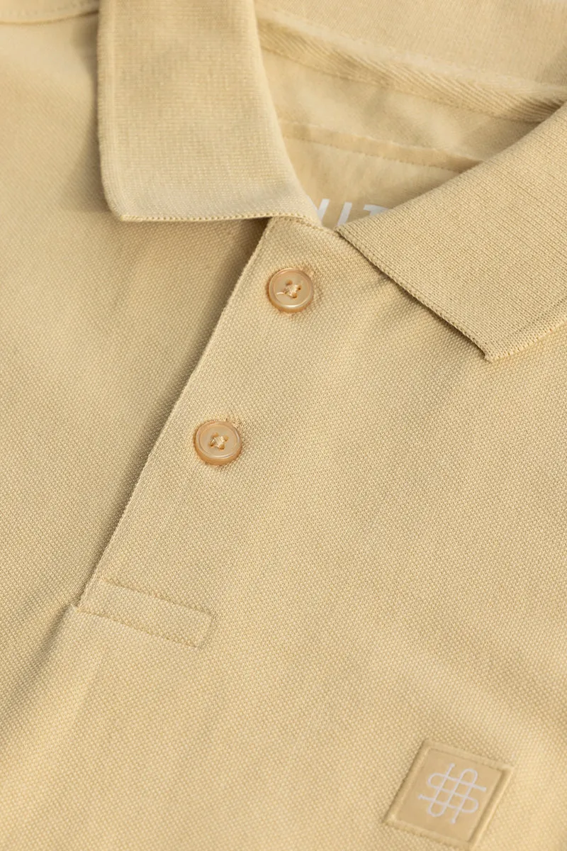 Incise Logo Beige Polo T-Shirt