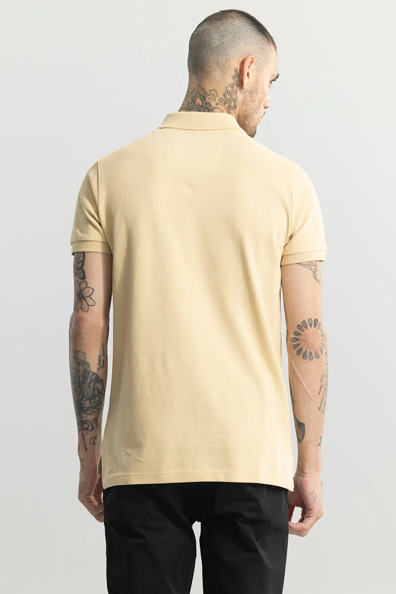 Incise Logo Beige Polo T-Shirt