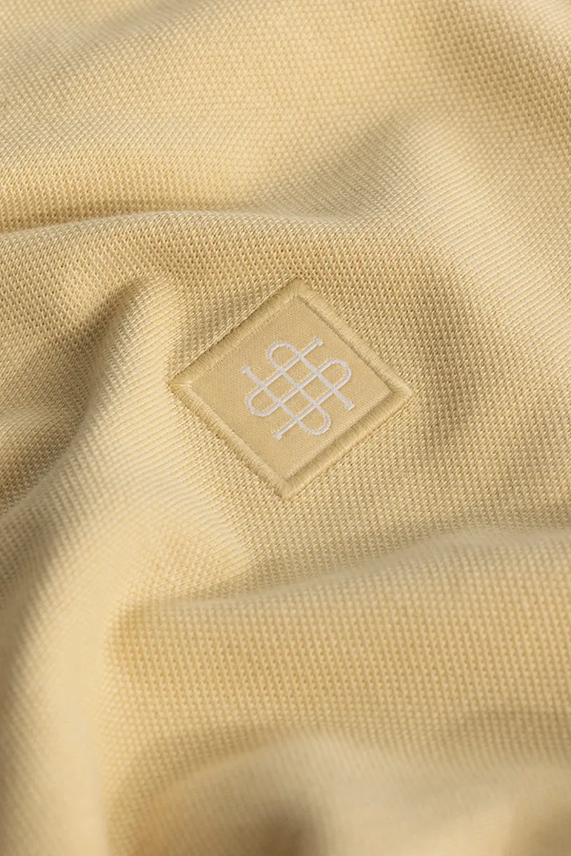 Incise Logo Beige Polo T-Shirt