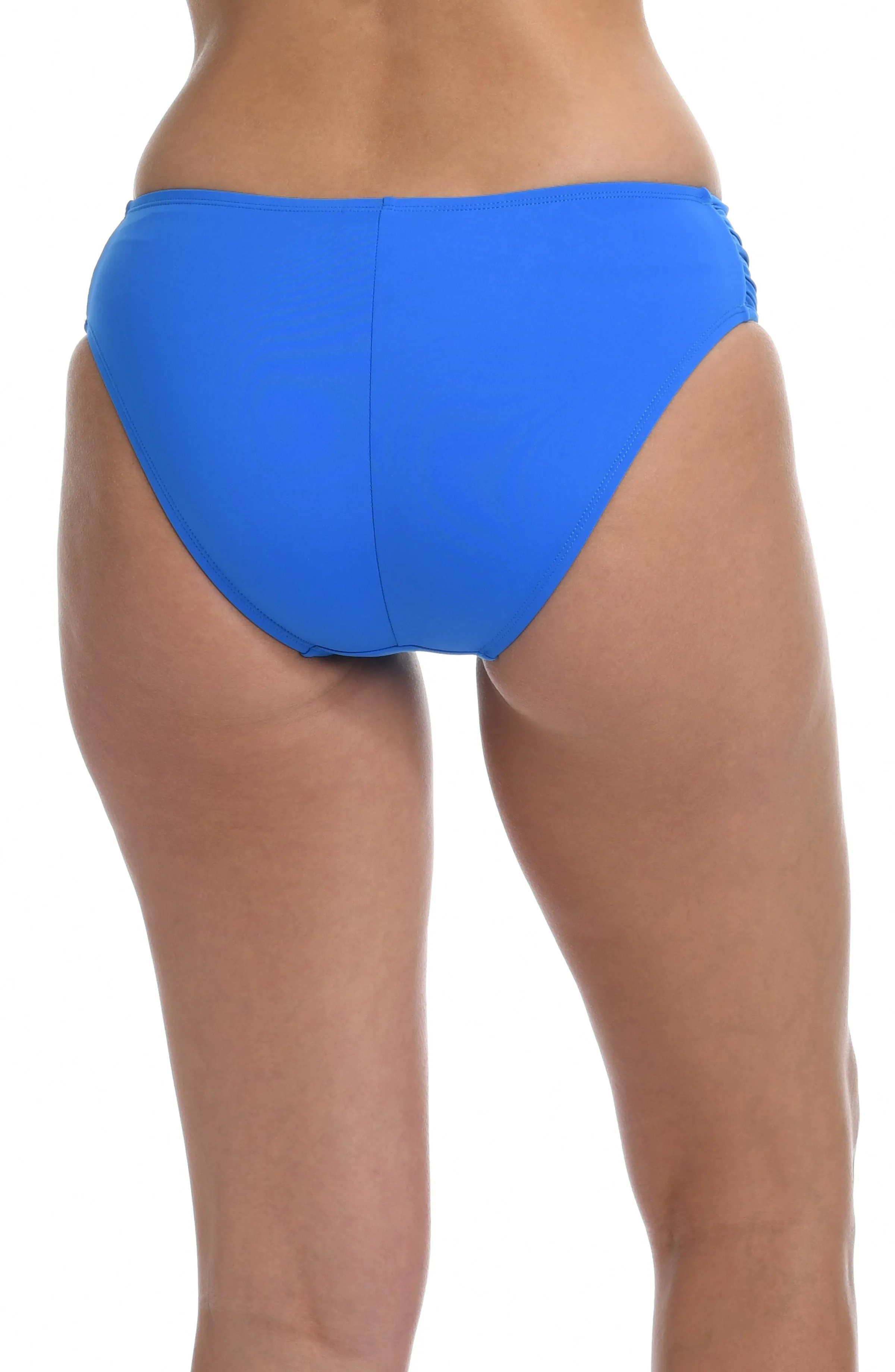 Island Goddess Side Shirred Hipster Bottom - Capri Blue - FINAL SALE