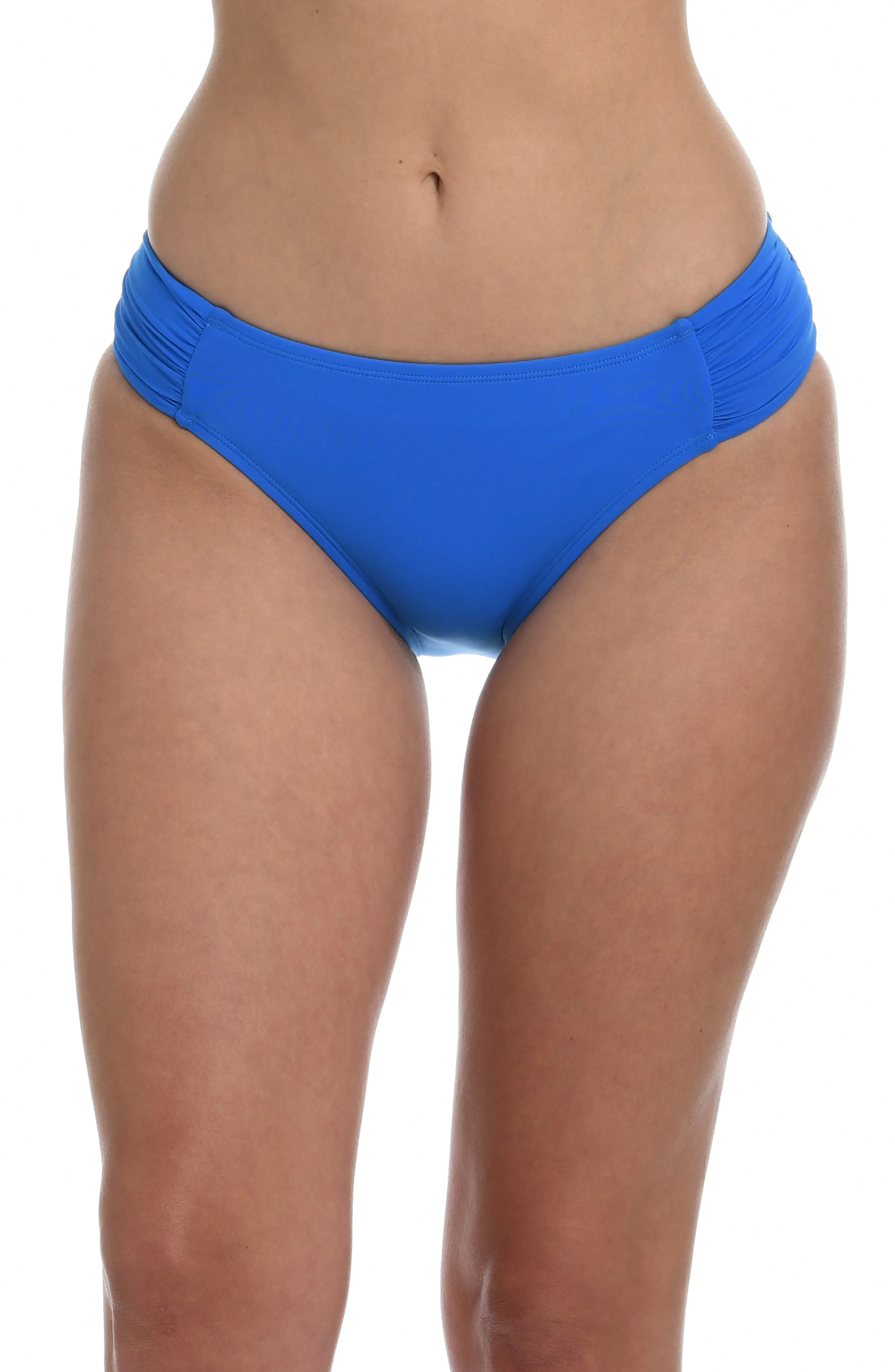 Island Goddess Side Shirred Hipster Bottom - Capri Blue - FINAL SALE