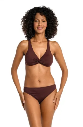 Island Goddess Underwire Twist Front Top - Java