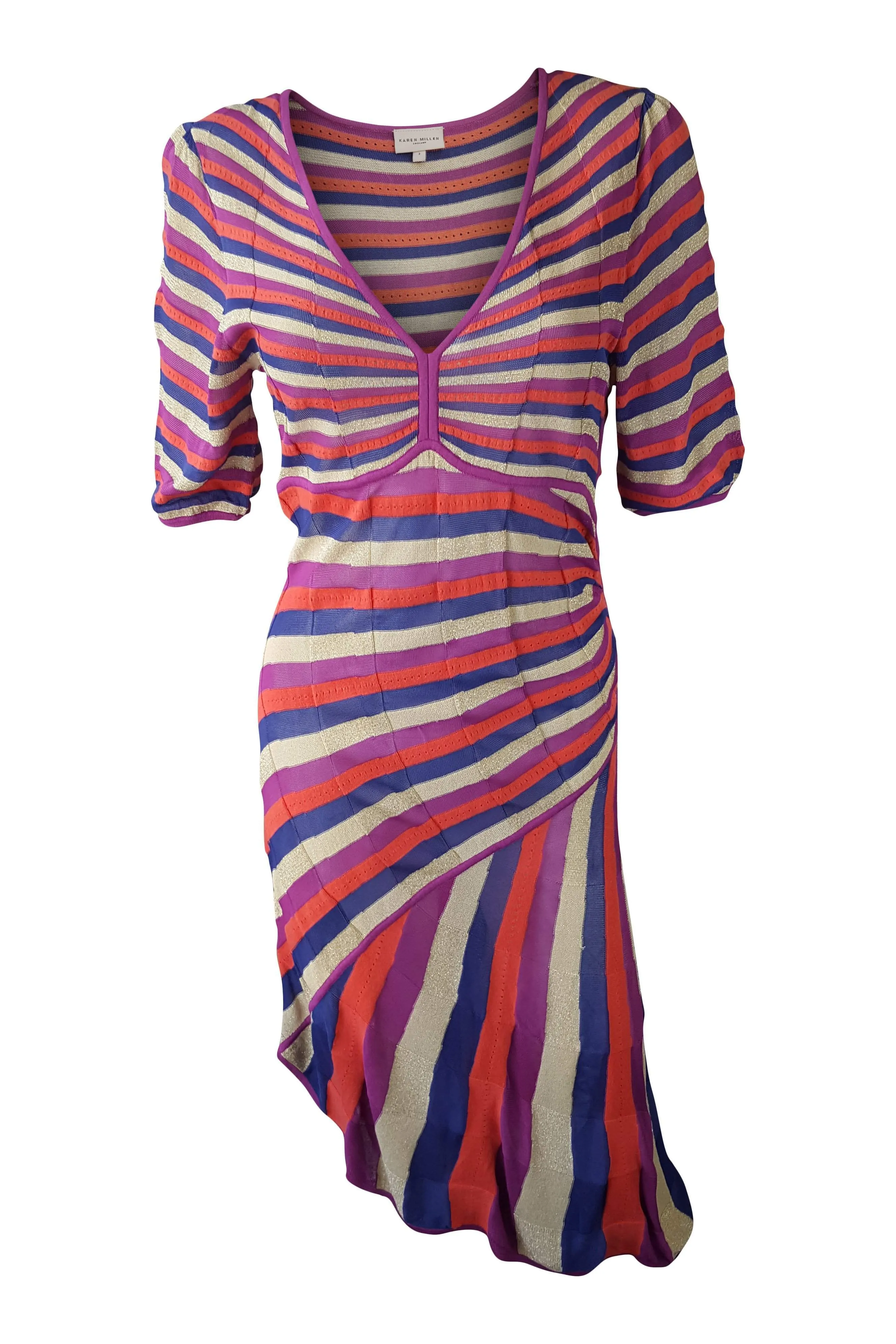 KAREN MILLEN Multi Coloured Asymmetric Dress Cardigan Set (4)