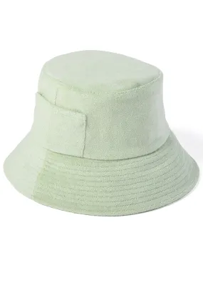 Lack of Color Terry Wave Bucket Hat in Mint Green