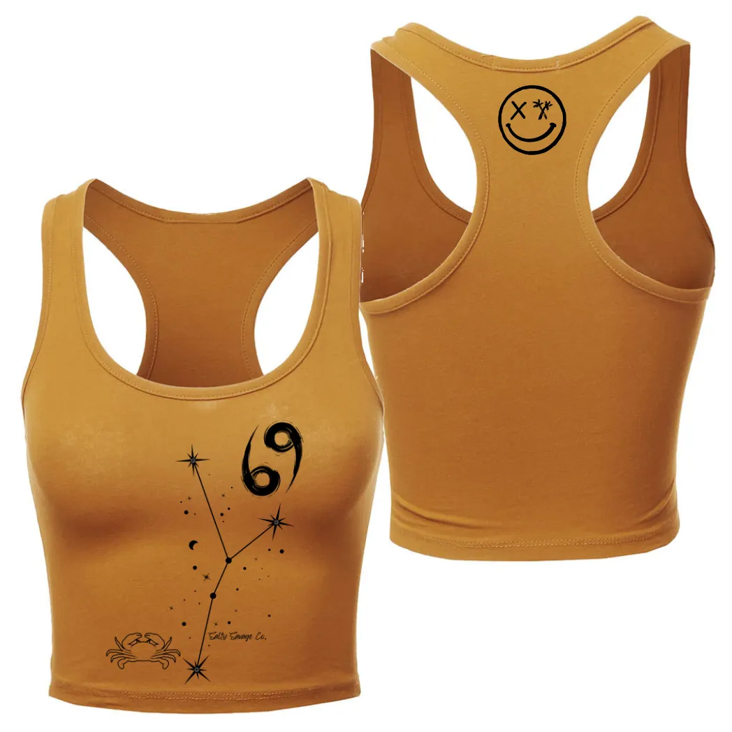 Ladies “Cancer” Racerback Crop Tank | Zodiac Collection