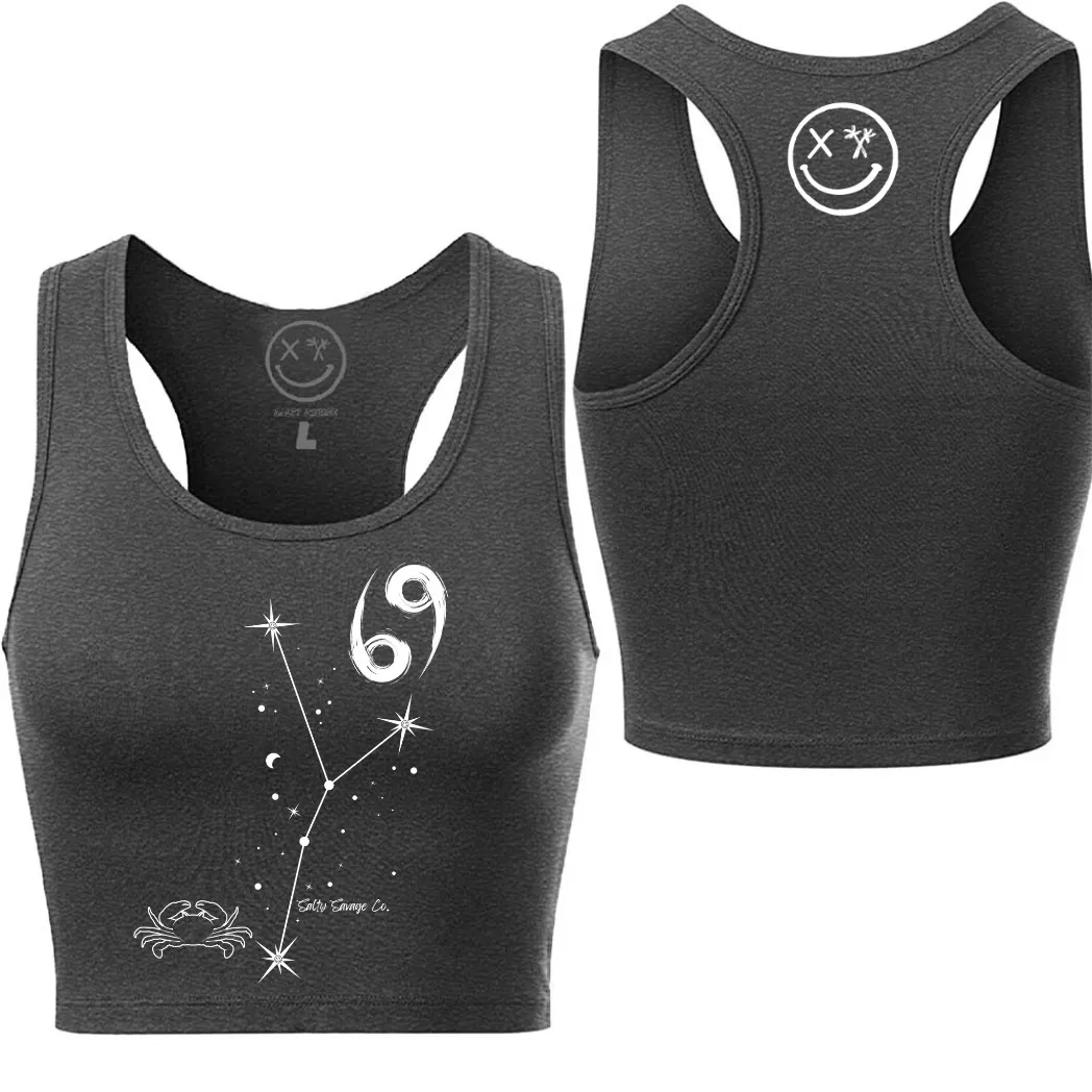 Ladies “Cancer” Racerback Crop Tank | Zodiac Collection