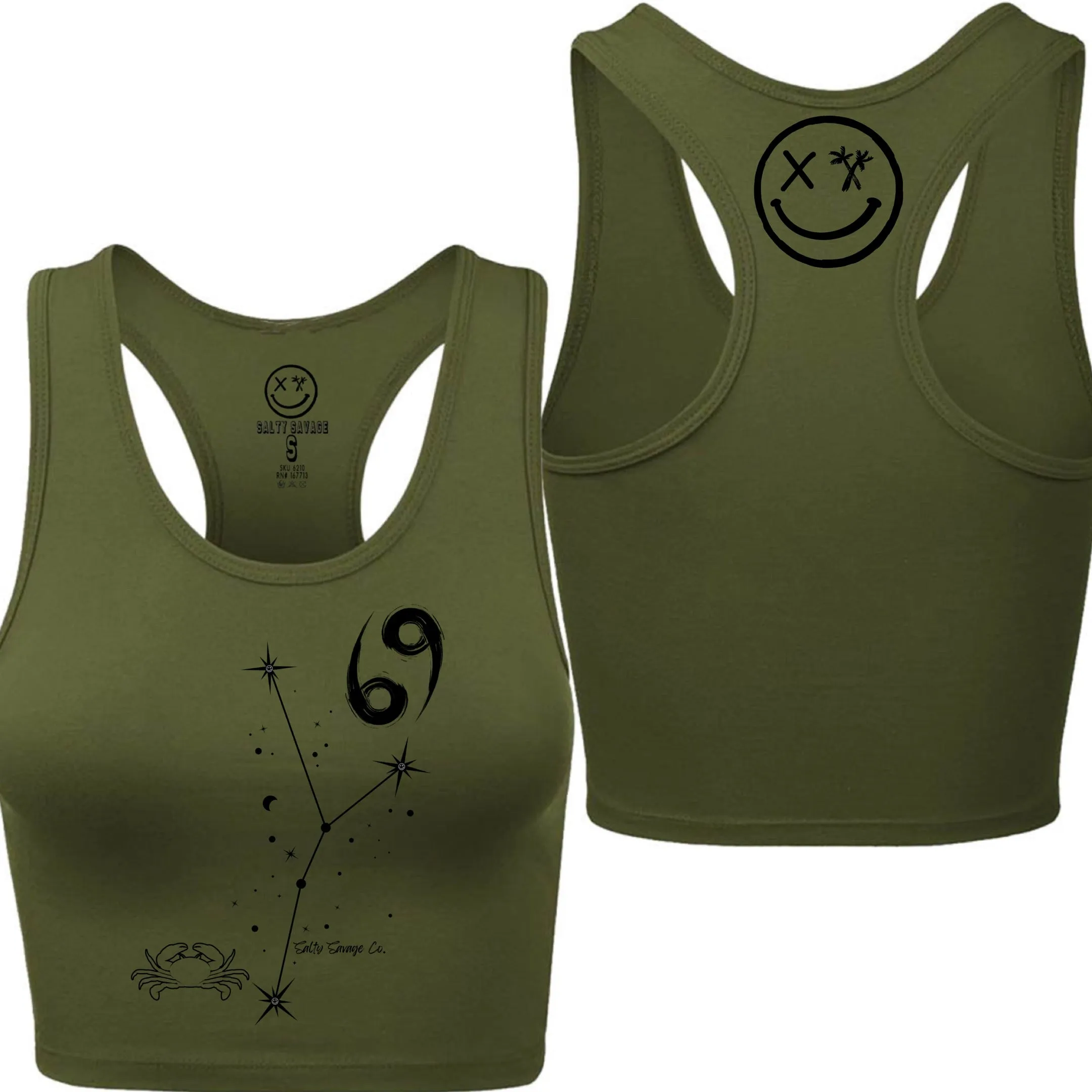 Ladies “Cancer” Racerback Crop Tank | Zodiac Collection