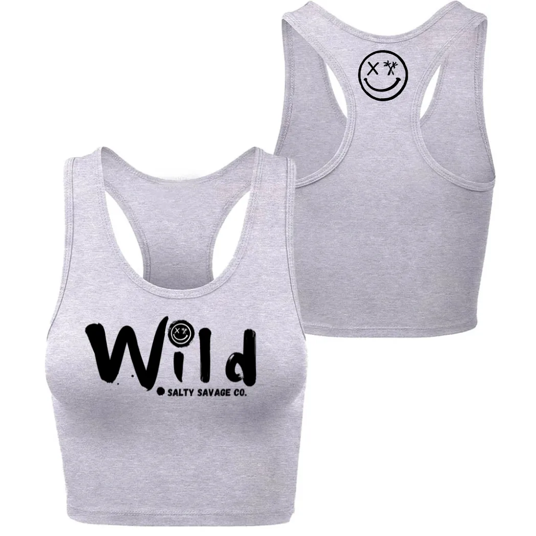 Ladies "Wild" Racerback Crop Tank