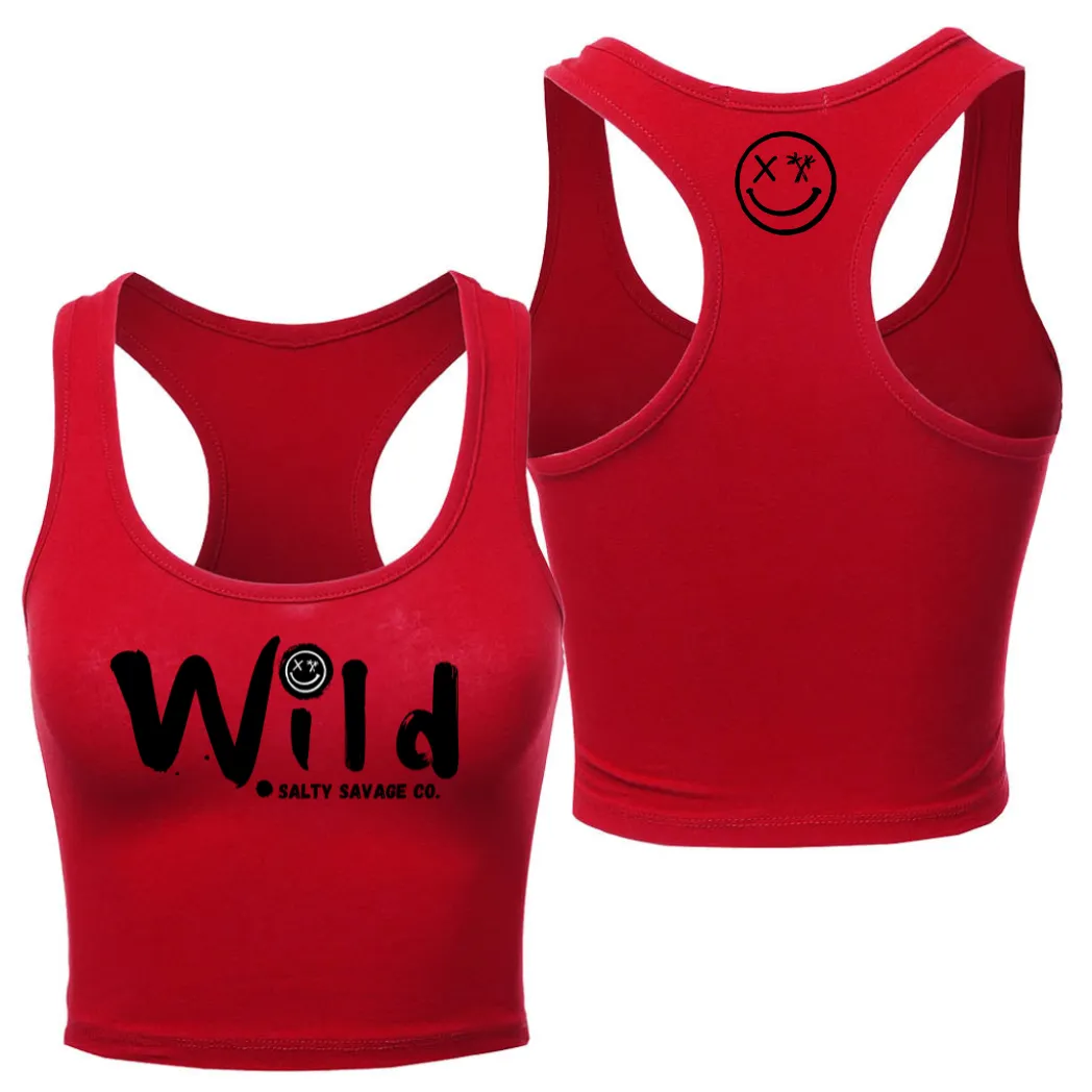 Ladies "Wild" Racerback Crop Tank