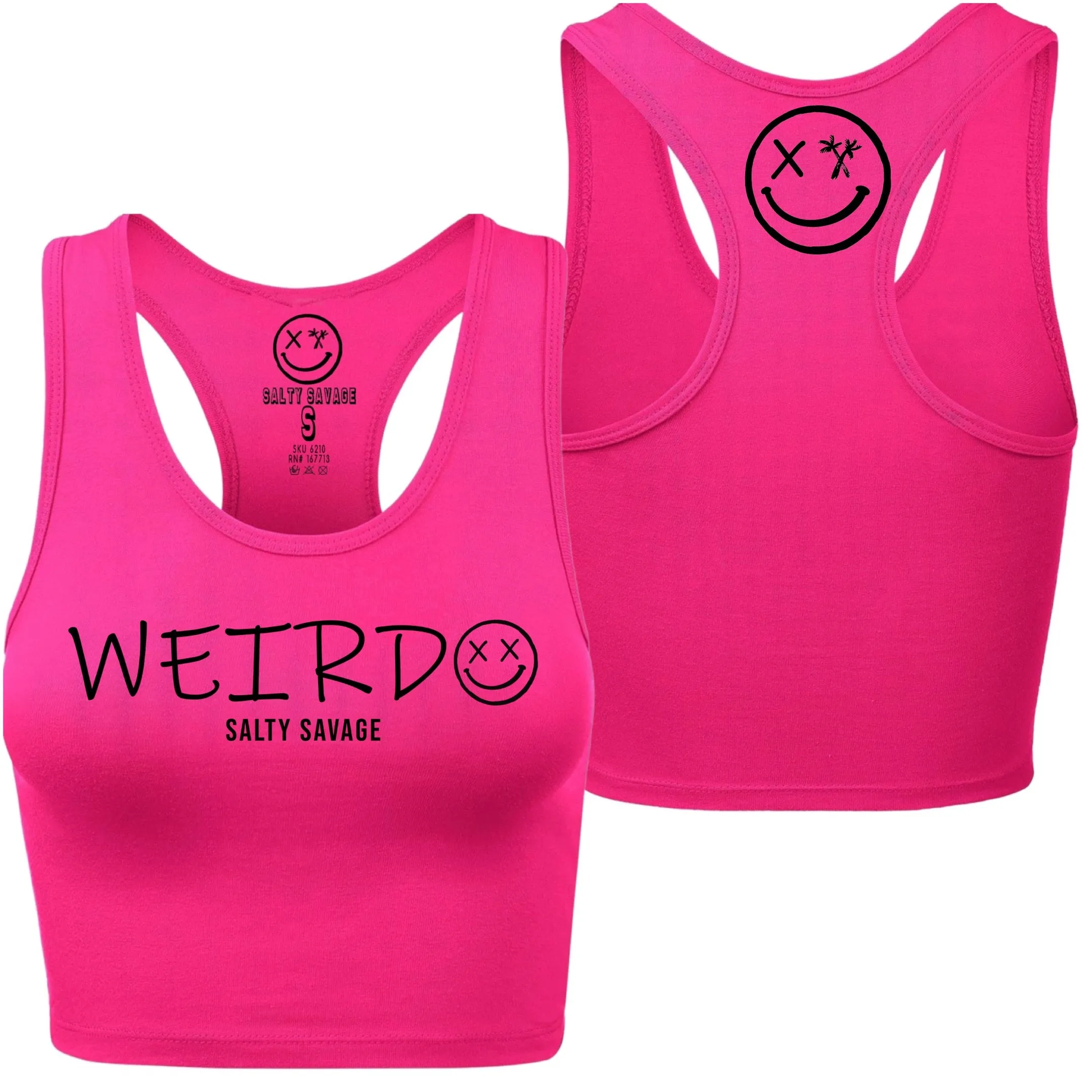 Ladies “WEIRDO” Racerback Crop Tank