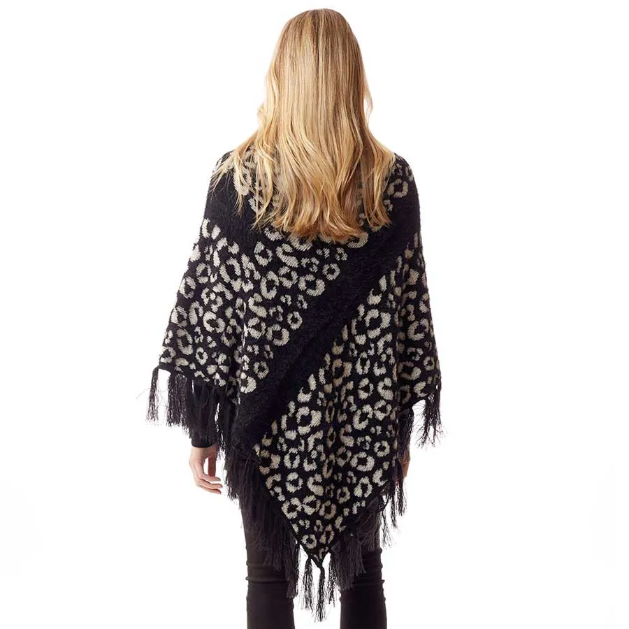 Leopard Patterned Poncho