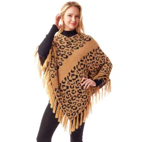 Leopard Patterned Poncho