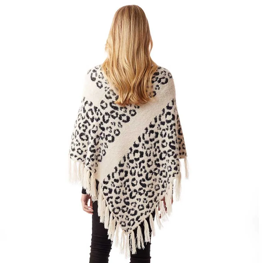 Leopard Patterned Poncho