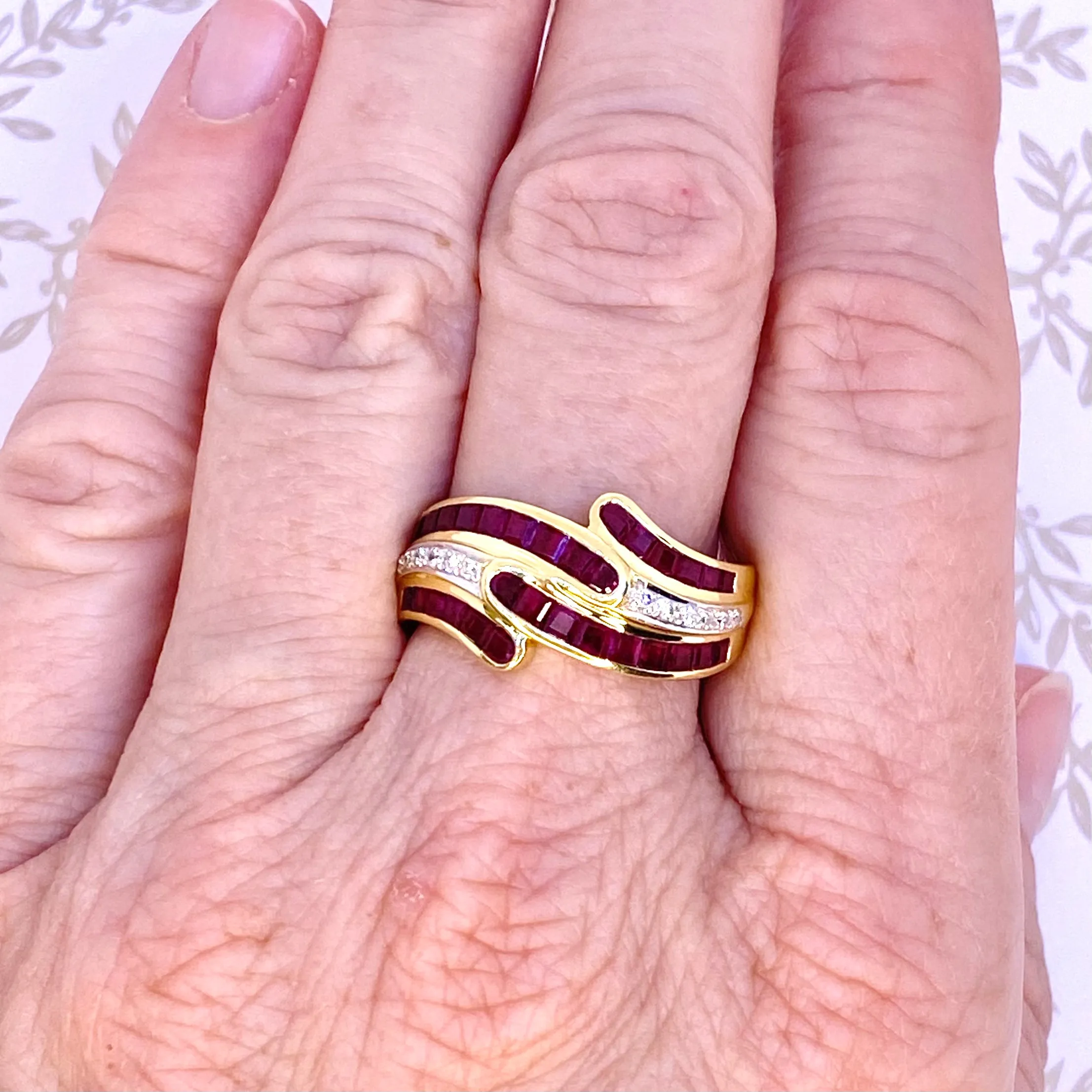 LeVian 18K Yellow Gold Ruby and Diamond Ring