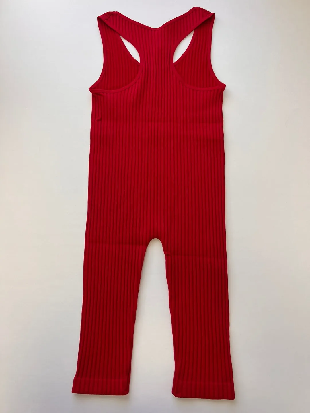 LOVESOME Seamless Ribbed Racer Back Romper