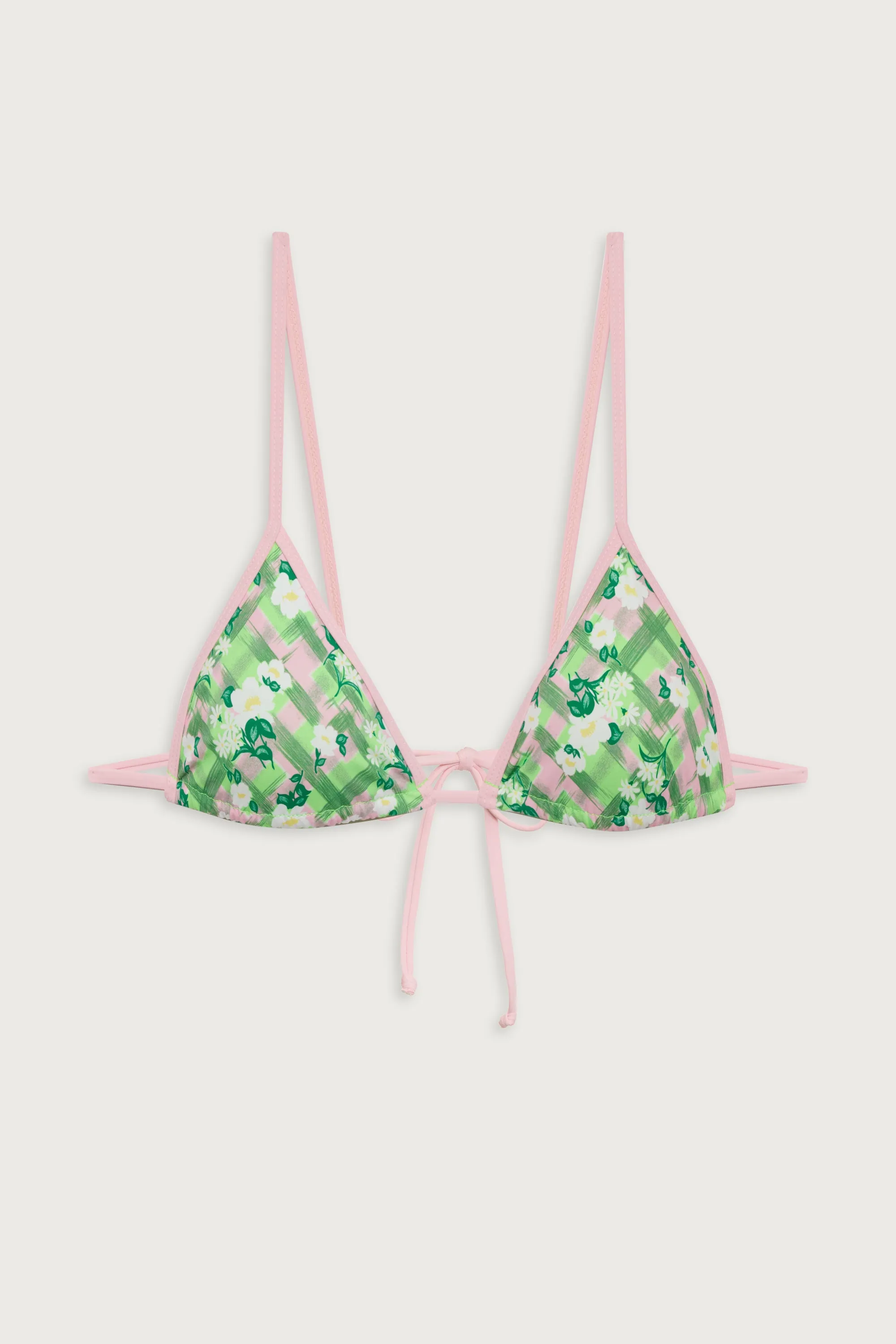 Lumia Plaid Triangle Bikini Top - Baby Daisy