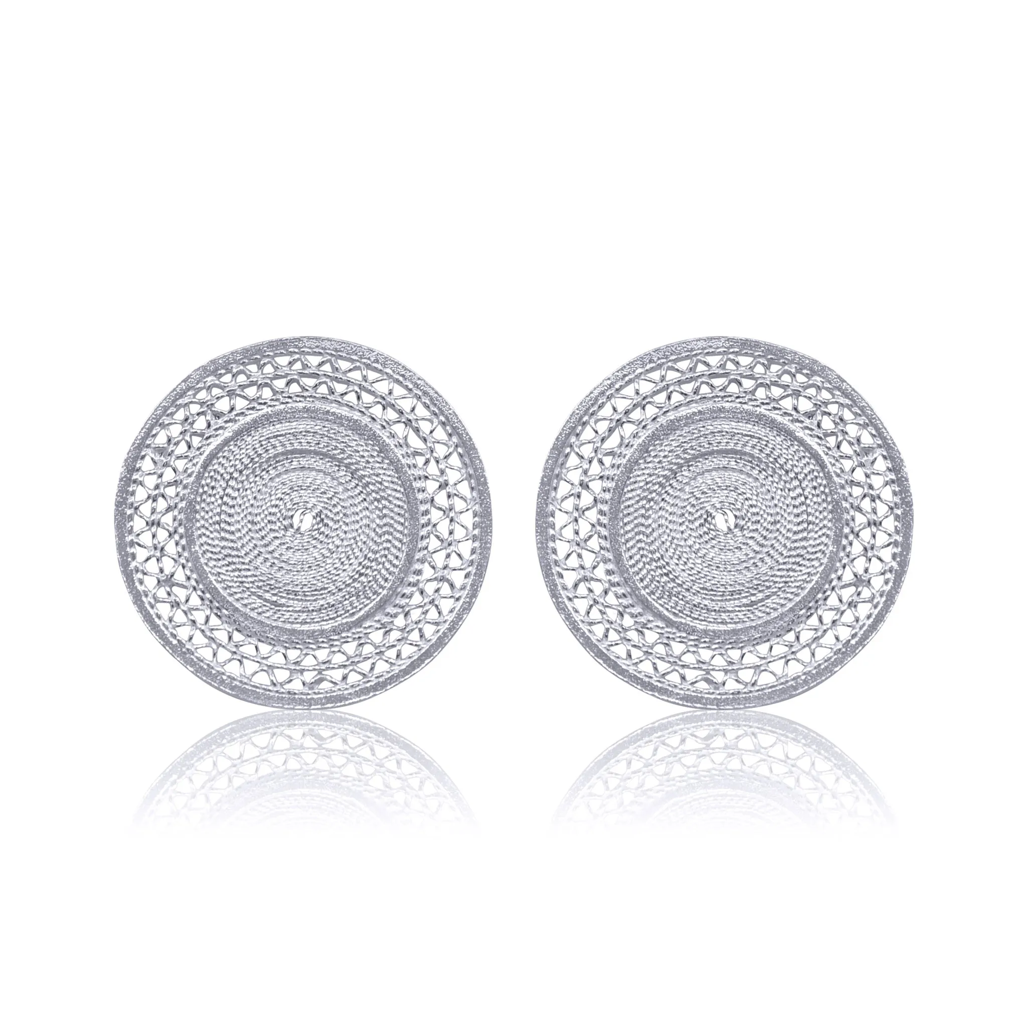 MAGGIE SILVER STUD EARRINGS FILIGREE