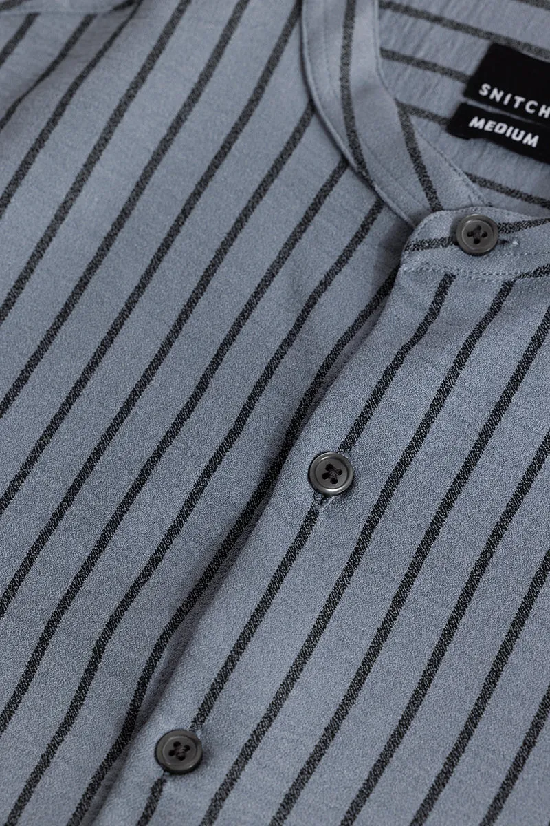 Mandarin Elegance Grey Shirt