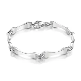 Men's Bamboo Link Sterling Silver Bracelet