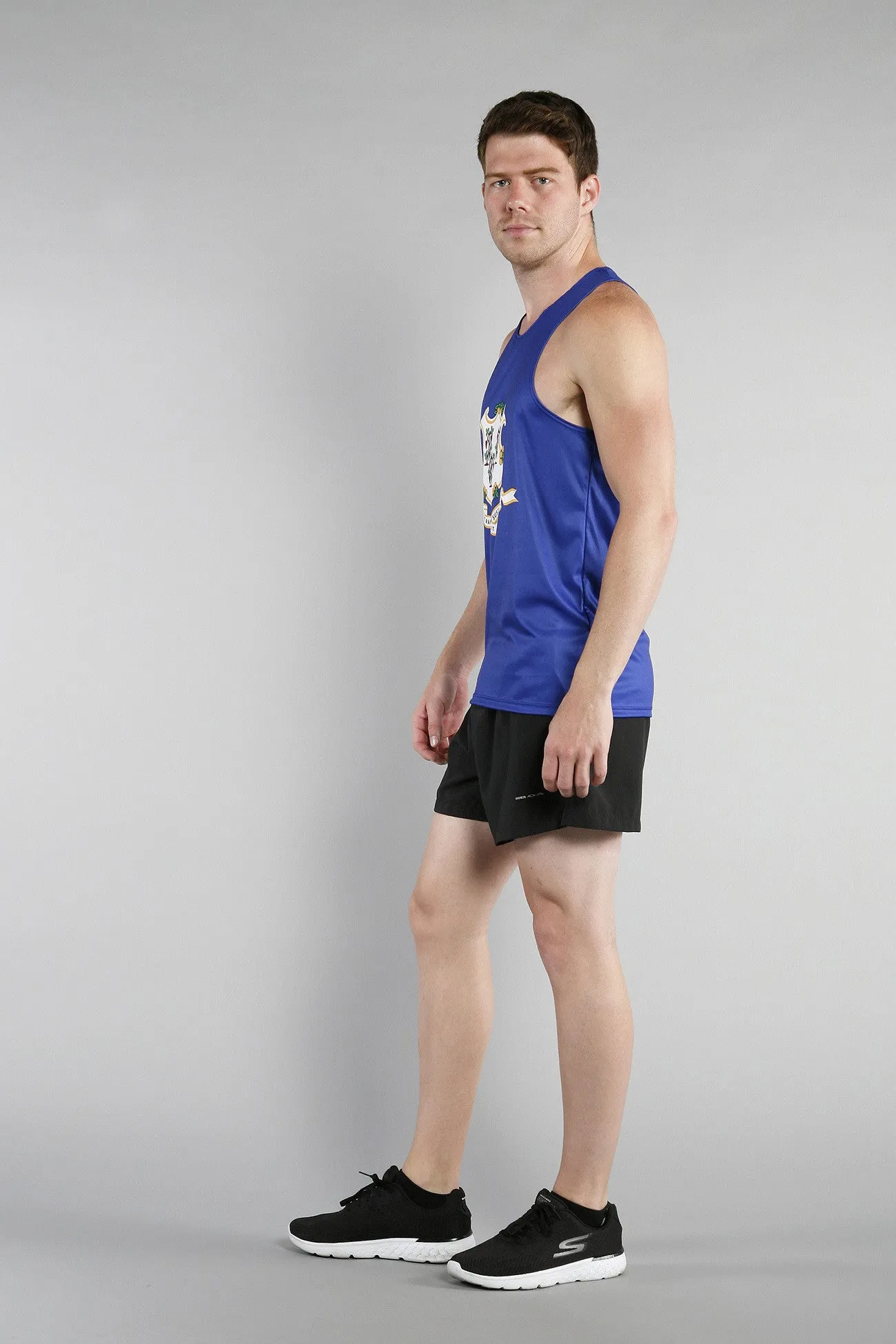 Men's Printed Singlet- Connecticut