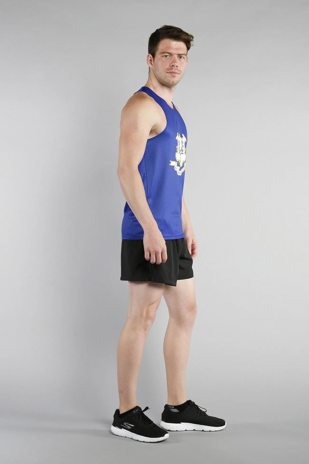 Men's Printed Singlet- Connecticut