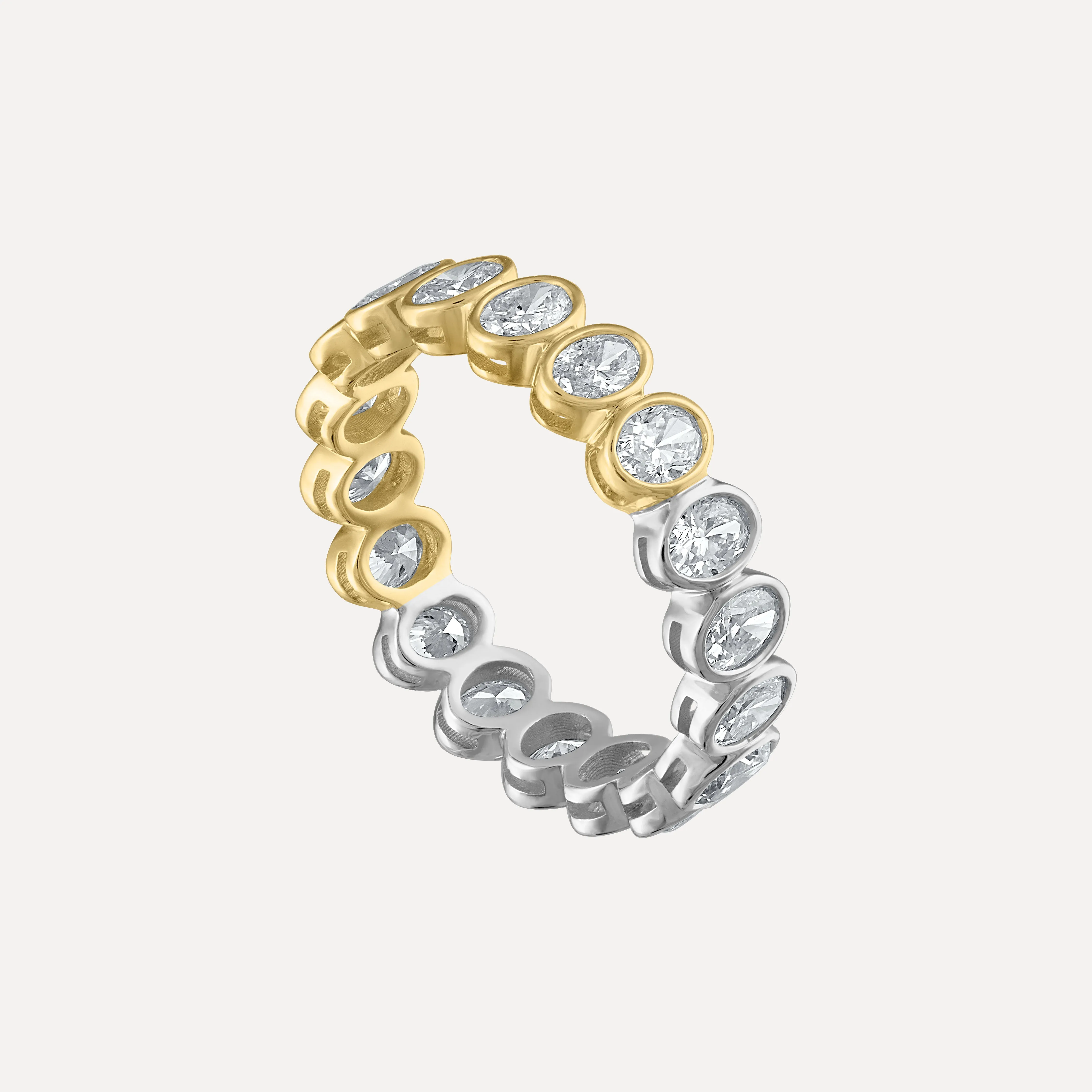 Mini Oval Diamond Bezel Ring