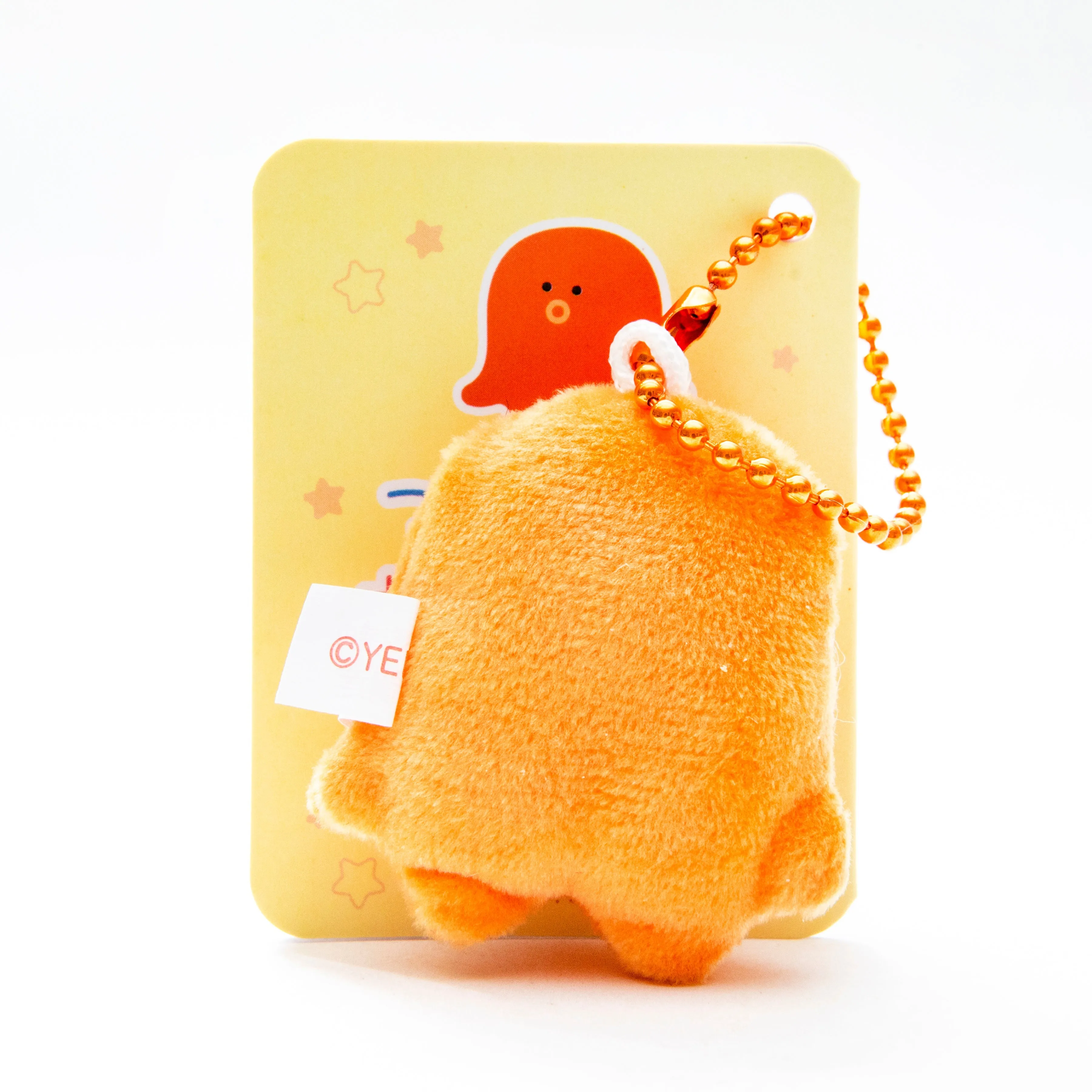 Mini Plushie Key Chain Orange Octopus-Shaped Sausage