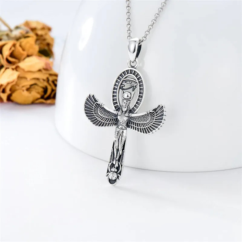 Necklace for Women 925 Sterling Silver Egyptian Goddess Necklace Ancient Egypt Jewelry Mother Gifts for Her