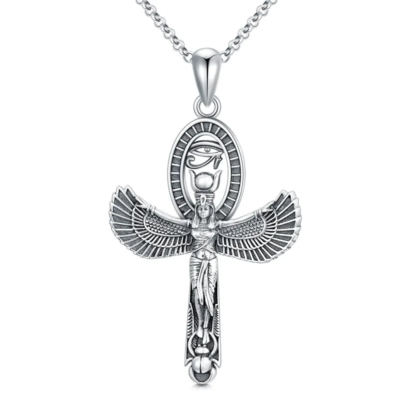 Necklace for Women 925 Sterling Silver Egyptian Goddess Necklace Ancient Egypt Jewelry Mother Gifts for Her