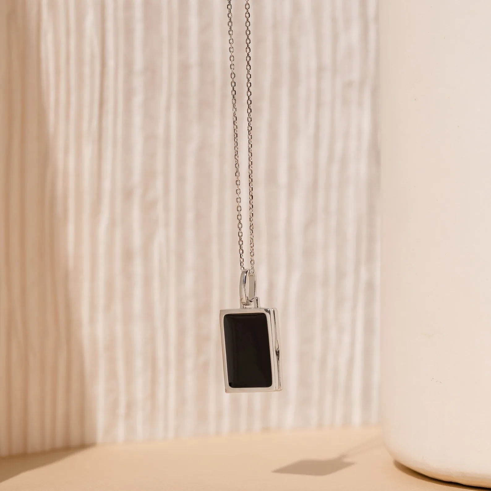 Onyx Locket Necklace