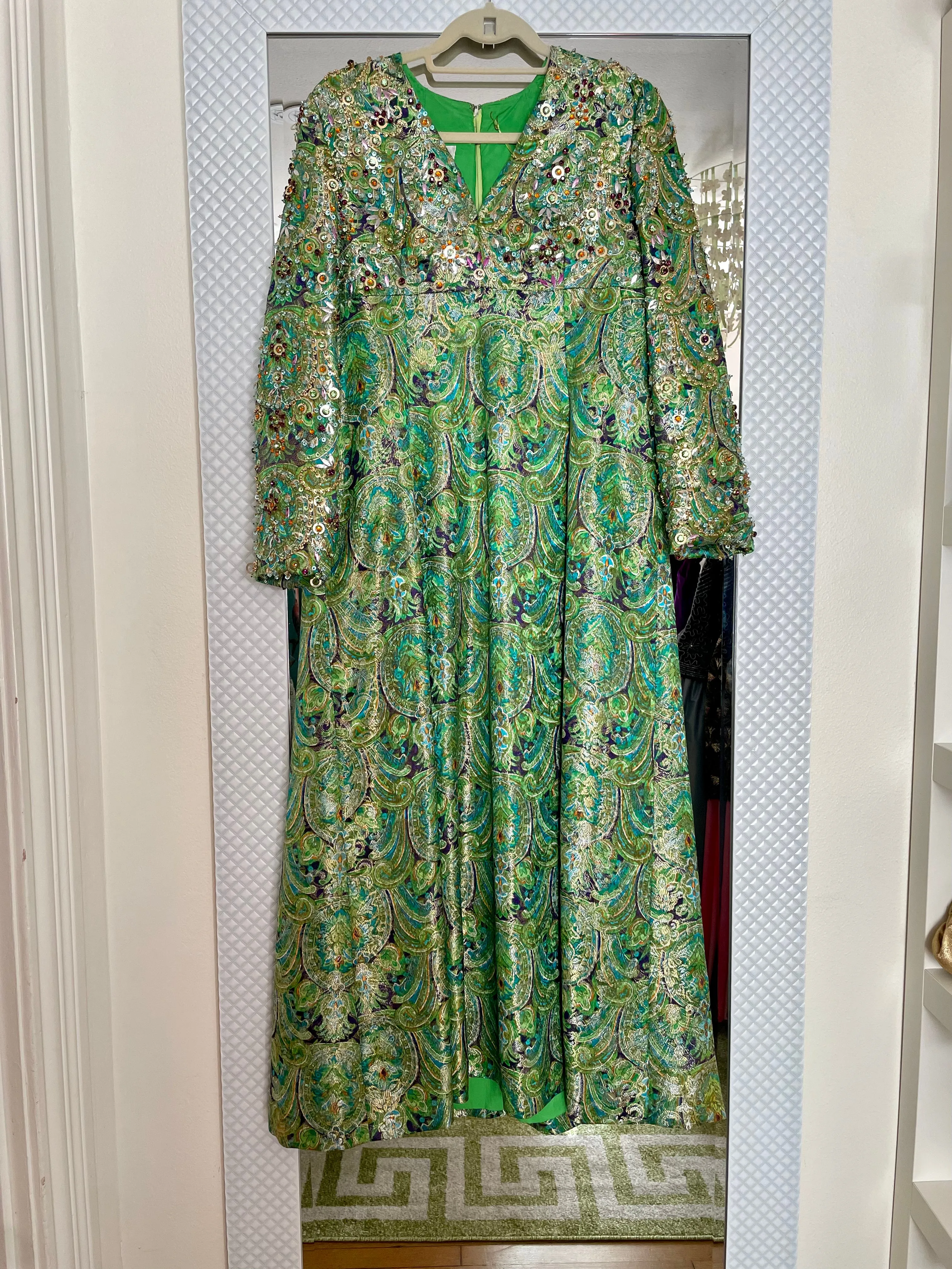 Paisley Silk Brocade Evening Gown by Elinor Simmons