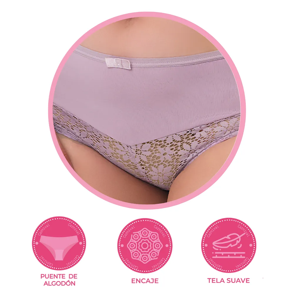 Panty coordinable  de talla extra con puente de algodón  74572 Lady Carnival