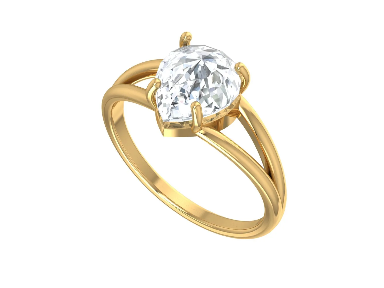 Pear shaped Moissanite engagement ring