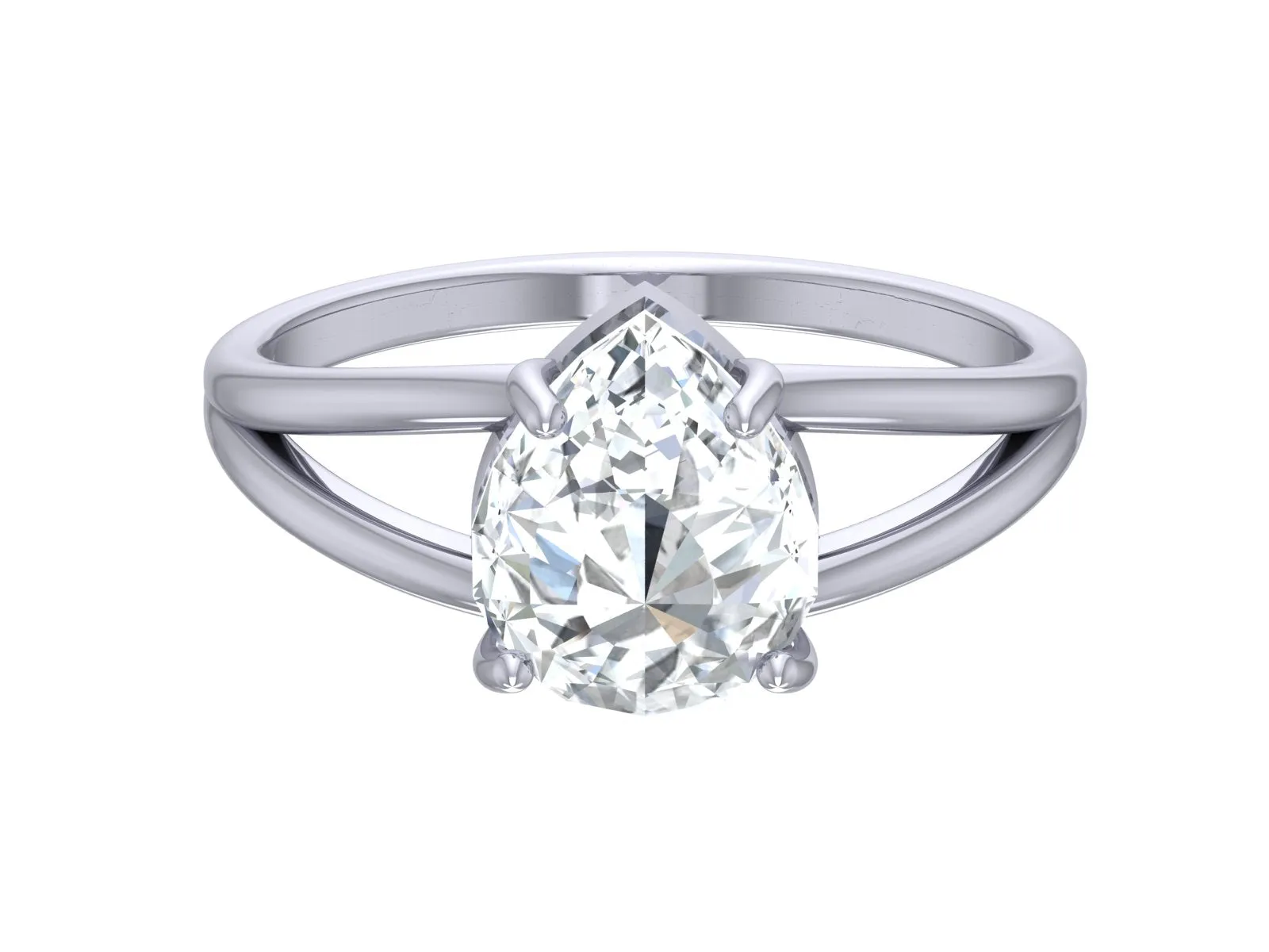 Pear shaped Moissanite engagement ring