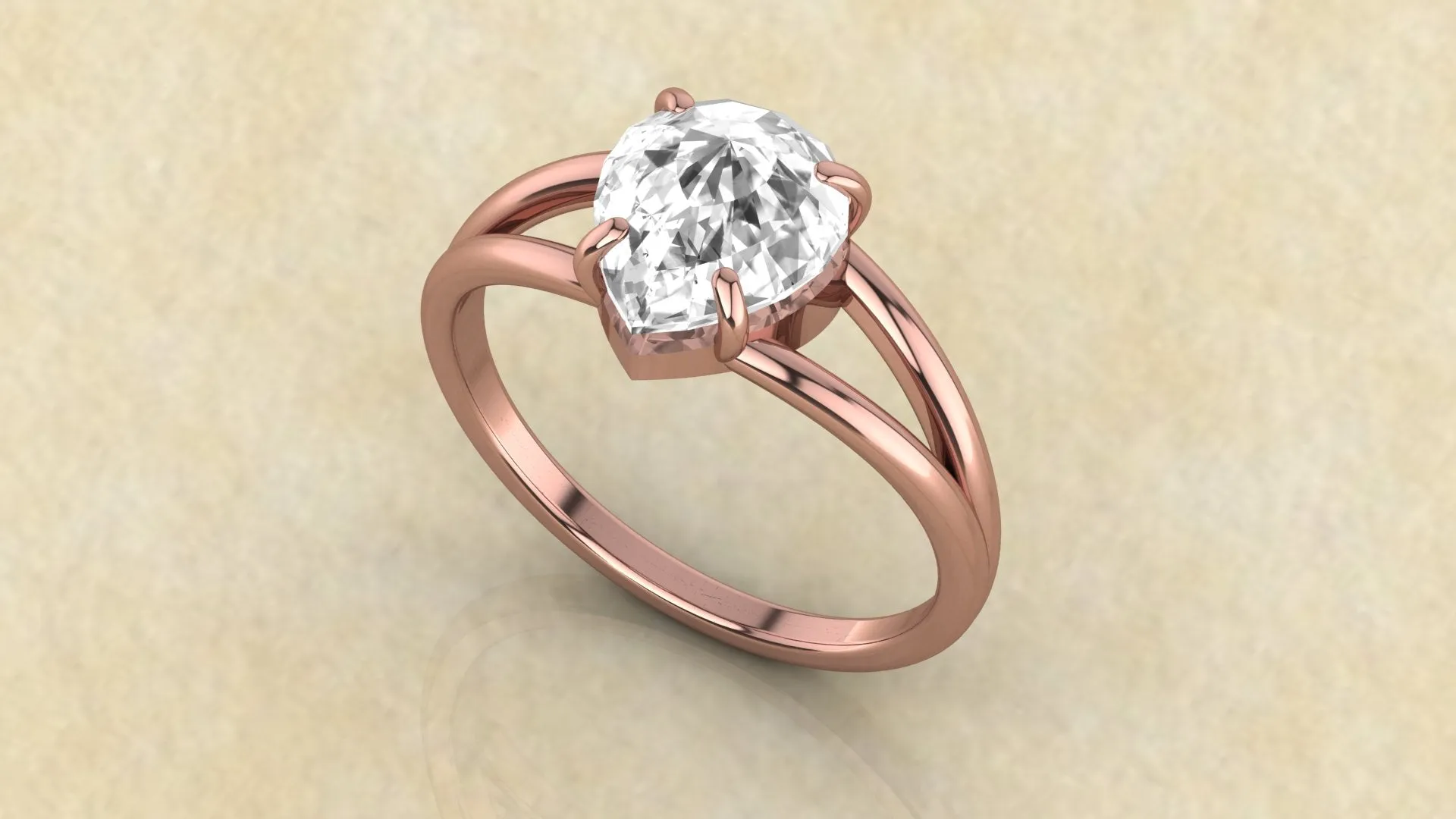 Pear shaped Moissanite engagement ring