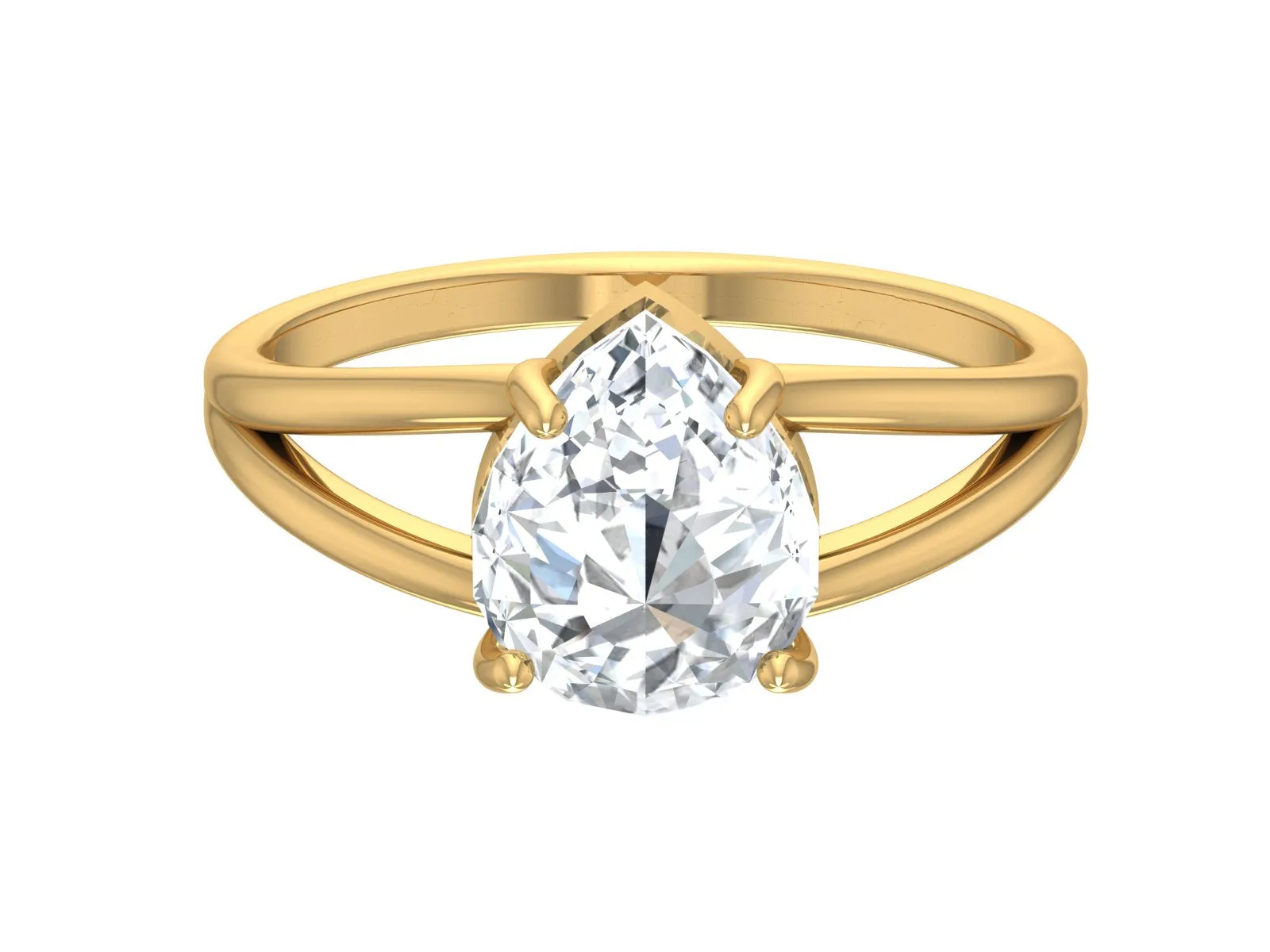 Pear shaped Moissanite engagement ring