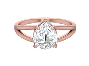 Pear shaped Moissanite engagement ring