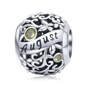 Peridot Birthstone August Charm 925 Sterling Silver