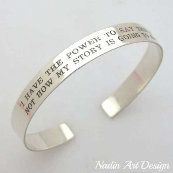 Personalized Cuff Bracelet - Motivational Gift