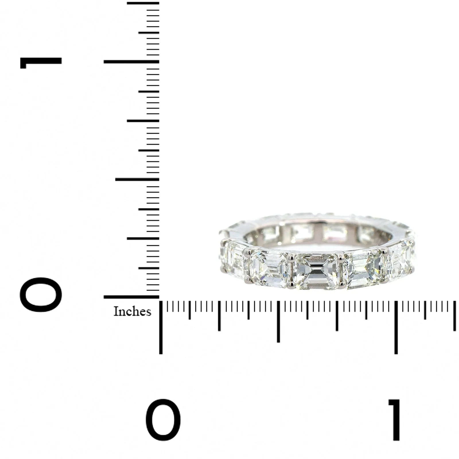 Platinum Shared Prong Emerald Cut Diamond Eternity Band