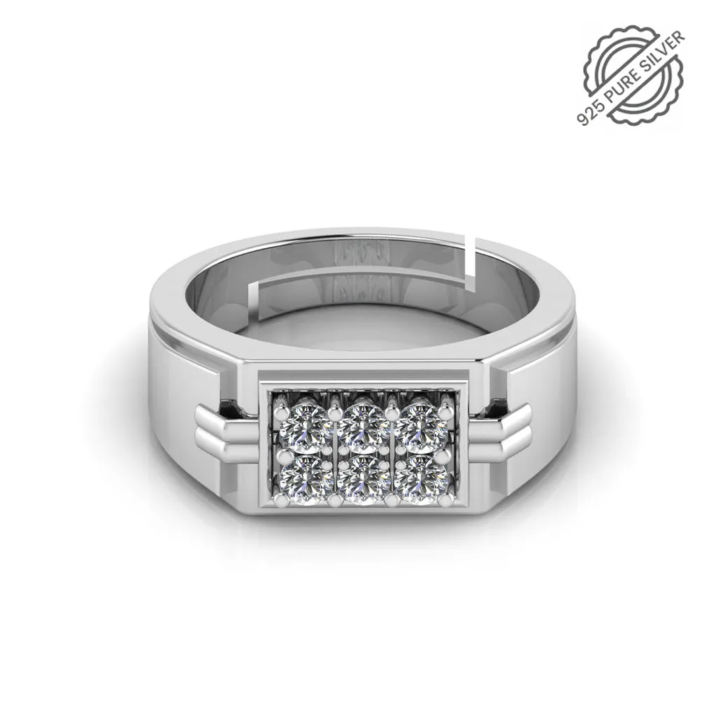 Pure 925  Silver Hiphop Special Mens Ring