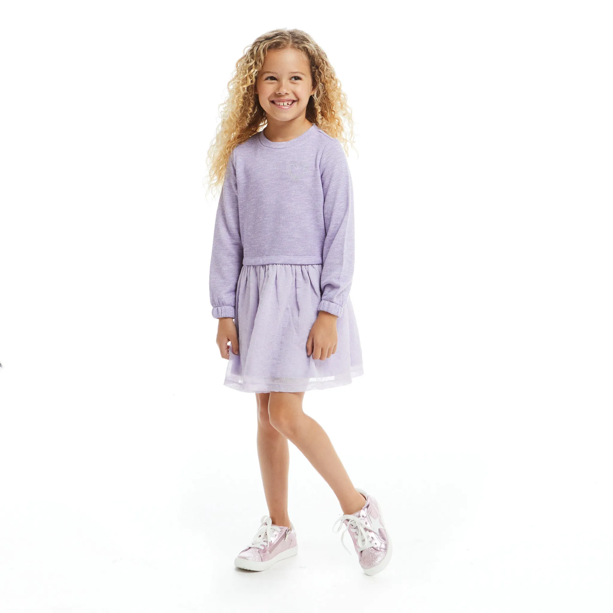 Purple Heart Two-Fer Dress  | Purple