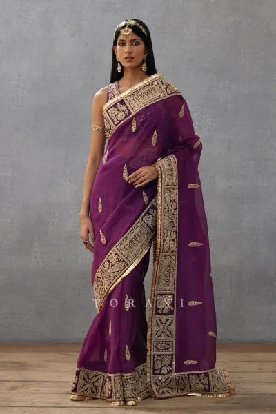 Purple Refined Organza Silk Rich Designer Saree